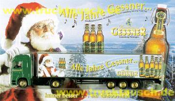 Gessner (Sonneberg) Alle Jahre Gessner (2000), mit Weihnachtsmann und 5 Bügelflaschen vor Winte
