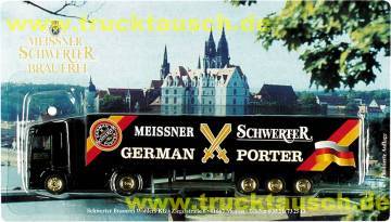 Meissner Schwerter German Porter, mit schrägen dt. Flaggen und 2 gekreuzten Schwertern