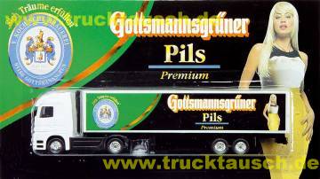 Gottmannsgrüner (Kochsche Brauerei) Pils, mit Frau und Logo