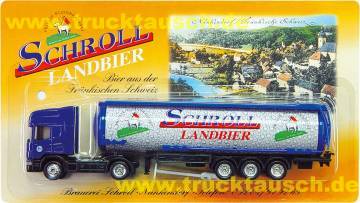 Schroll (Nankendorf) Landbier, mit 2 Logos vor Wassertropfen, Blister mit Dorffoto