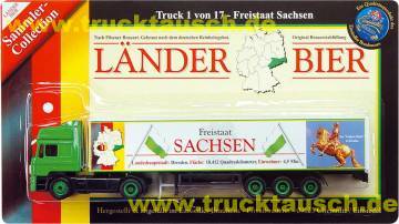 Länderbier (Lommatzsch) Nr.01, Sachsen, mit Goldenem Reiter Dresden (Einsiedler Logo auf Bliste