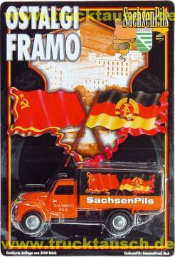 Sachsen Pils - Original Nr.06, Ostalgie Framo, mit UdSSR- und DDR Fahne- Aufl. 2.500