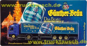 Günther Bräu Das Beste zum Fest (Weihnacht 2001), mit schräger Flasche