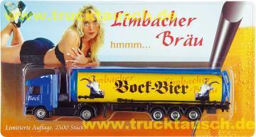 Limbacher-Bräu Bock Bier, mit 2 Böcken, Schrift Tür weiss, Leiter blau- Aufl. 2.500