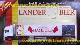 Länderbier (Lommatzsch) Nr.14, Hamburg, mit Rathaus (Einsiedler Logo auf Blister)