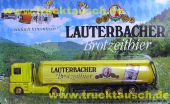 Lauterbacher (Ehnle) Brotzeitbier, mit Logo und schräger Flasche