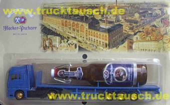 Hacker-Pschorr (München) mit liegender Anno 1417 Bügelflasche