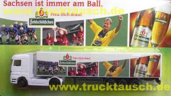 Feldschlößchen (Dresd./Braunschw.) Sachsen ist immer am Ball, mit 4 Fotos und Logo