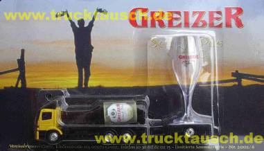 Greizer Nr.2002-6, LKW mit liegender Flasche, Hänger mit stehendem Glas