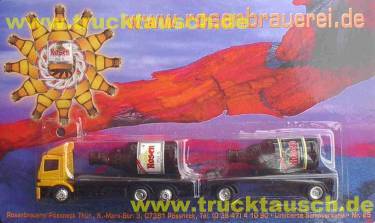 Rosen (Pößneck) Nr.25, LKW mit Pils, Hänger mit Schwarze Rose Flasche, liegend