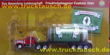 Hist. Brauereifahrzeuge Nr.48, Friedrichshagener Festbier, mit liegender Dose, Altenmünster auf