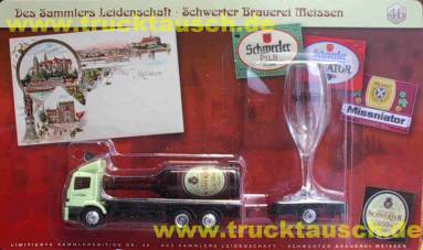 Hist. Brauereifahrzeuge Nr.46, Schwerter Brauerei Meissen, mit Flasche und Glas- Aufl. 2.500