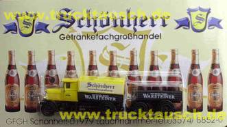 Getränke Schönherr (Fachgroßhandel) und Warsteiner, Blisterrückseite: nur Grell-Logo, ist TOW N