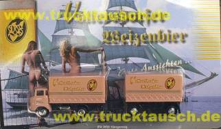 Volterdorfer Weizenbier mit Logo, Blister: 2 nackte Frauen vor Segelschiff