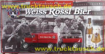 Weiss Rössl Bier mit Logo, LKW Plane, Hänger Fässer