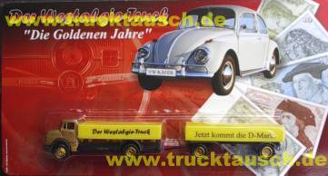 Westalgie-Truck Jetzt kommt die D-Mark, die goldenen Jahre, mit VW-Käfer auf Blister