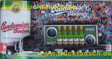 Budweiser (Tschechien) mit großer Werbetafel (Torwand) auf 5-Achs Sattel