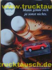 Meininger Man gönnt sich ja sonst nichts, mit Porsche Roadster Cabrio N.1 1/87, mit Blechschild