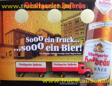 Stuttgarter Hofbräu Sooo ein Truck..., der Stuttgarter Magirus Deutz, großer Blister