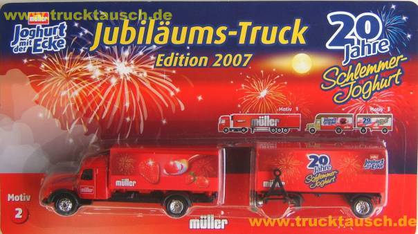 Müller (Molkereiprodukte) Truck Ed. 2007 2/3, Jubiläums-Truck 20 Jahre Schlemmer Joghurt, mit E